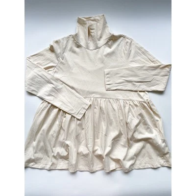 Women's Cream Roll Neck Cotton Maternity Top Size Medium - Image 1 of 4