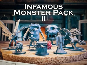 Infamous Monster Pack II | 8 Miniatures Starter Set - DnD D&D Tabletop Minis - Picture 1 of 10