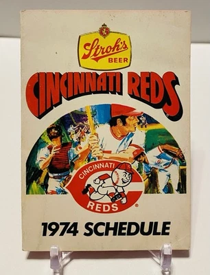 Cincinnati 1974 Red Pocket Calendar Stroh's Beer MLB Pete Rose Johnny Bench Foto 1 de 4