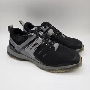 Sqairz Speed Waterproof Golf Shoes Black Gray Leather Soft Spike (Mens 11) - Picture 1 of 11