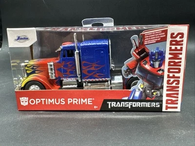 2019 Jada Toys HOLLYWOOD RIDES TRANSFORMERS OPTIMUS PRIME red blue flames  - Image 1 of 4
