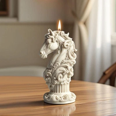 Vela de caballo europea molde de silicona cabeza de caballo molde de vela columna romana Foto 1 de 2
