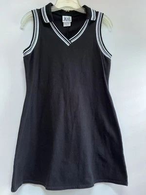 Vint Jalate Limtd Tennis Dress Women M Black White Trim Sleeveless Collared USA - Image 1 of 4