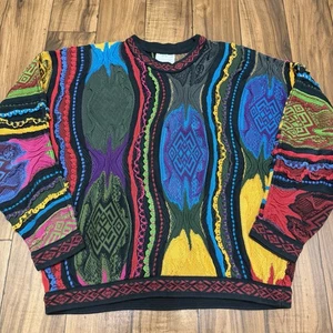 Vintage Coogi Australia Mercerized Cotton Crewneck Cable Knit Sweater Mens Large - Picture 1 of 13