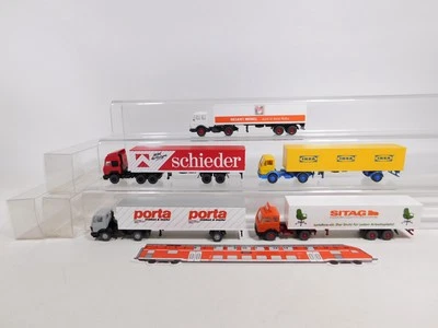 5X WIKING H0 1:87 LKW MB: Schieder+Porta+Sitag+Regent+Ikea S.G./Mint #CZ77-0,5 - Immagine 1 di 4
