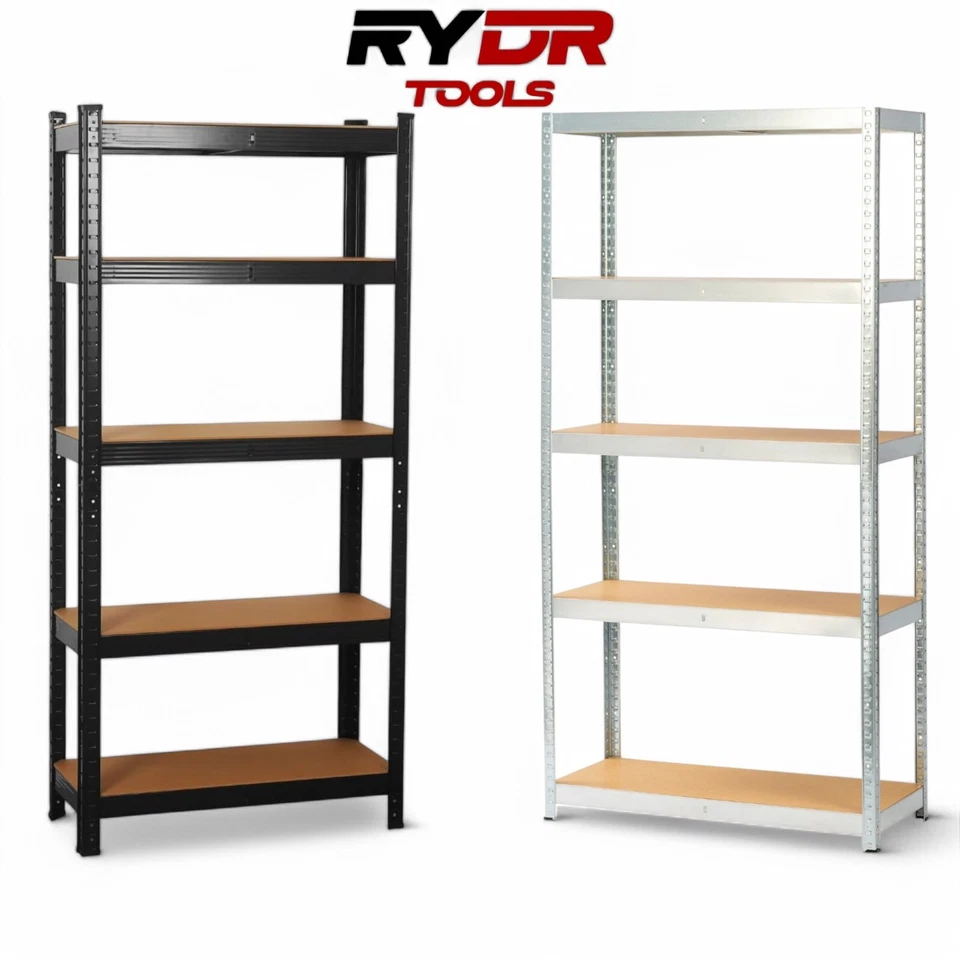 RYDR TOOLS 5 Tier Racking Shelf Heavy Duty Garage Shelving Storage Shelves Unit RYDR