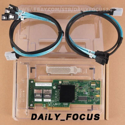 For IBM M1015 9220-8i (=9210-8i) 6Gbps SAS P20 IT Mode FreeNAS unRAID W/2 cable - Image 1 of 4