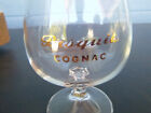vintage Bisquit COGNAC 4" STEMMED GLASS GOLD LETTERING snifter
