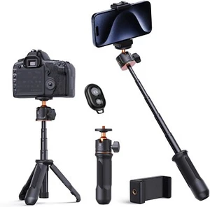 K&F Concept Mini Tripod Selfie Stick for Camera, 34cm Portable with Phone Holder - Picture 1 of 21