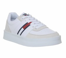 Womens Tommy Hilfiger White Leather Lace Up Trainers Size UK 5 *Ex-Display