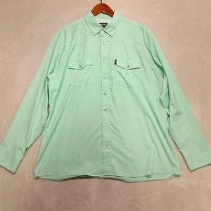 Hooey Habitat Mens Sol Long Sleeve Pearl Snap Button Shirt Sz.XL/Green-Sea Foam - Picture 1 of 12