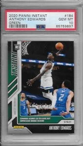 Panini Instant 2020-21/5 Anthony Edwards verde paralelo RC -Timberwolves PSA 10 - Imagen 1 de 1