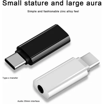 USB Port Connector Aux Audio Type C Adapter Jack to 3.5MM Earphone Headphone ^ - Image 1 of 4