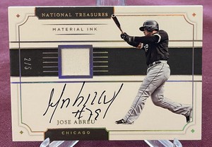 2017 Panini National Treasures Jose Abreu Material Ink Gold Patch Auto #’d /5