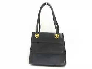 Auth Salvatore Ferragamo Vintage Leather Tote bag Black Italy 18697212 - Picture 1 of 24