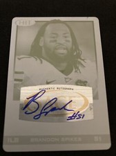 One-of-One Sage Brandon Spikes Printing Plate Cyan 2010 Autograph!! Rare!!!