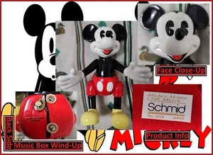 Schmid Disney Topolino Club marzo 8" vintage porcellana music box statuina FUNZIONANTE - Foto 1 di 10