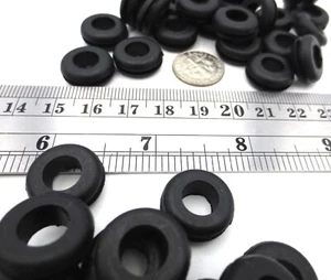 Rubber Grommet Bushing - Fits 1/2" Round Hole, 1/16" Thick Panel, Has 5/16" ID - Picture 1 of 12