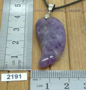 Pendentif AMETHYSTE aile d'ange + cordon reglable - collier reiki lithotherapie - Imagen 1 de 4
