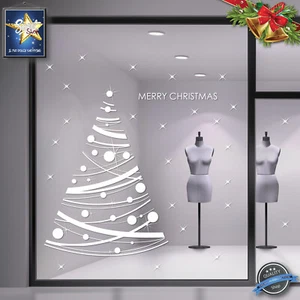 Vetrofania ADESIVI VETRINA, VETRINA NEGOZIO NATALE NATALIZIA DECORAZIONE - Picture 1 of 2