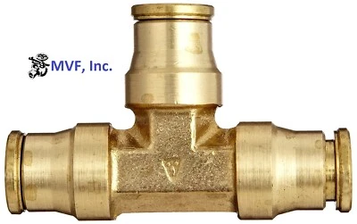 3/8" O.D. Tube Union Tee Tube to Tube to Tube Push to Connect Brass <264PP-6 - Image 1 of 3