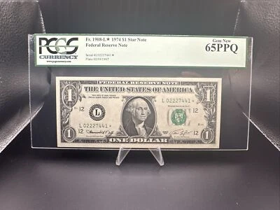 1974 $1 Dollar FRN San Francisco FR-1908 L PCGS Gem UNC 65 PPQ - Image 1 of 4