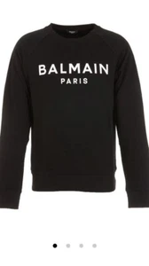 BALMAIN Paris Men's Sweatshirt M in BLACK - Picture 1 of 1