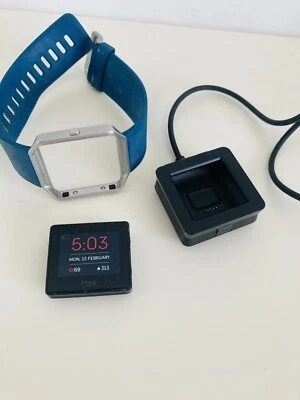 Fitbit Blaze Smart Fitness Tracker Watch - With Blue Strap & Charger - Image 1 of 4