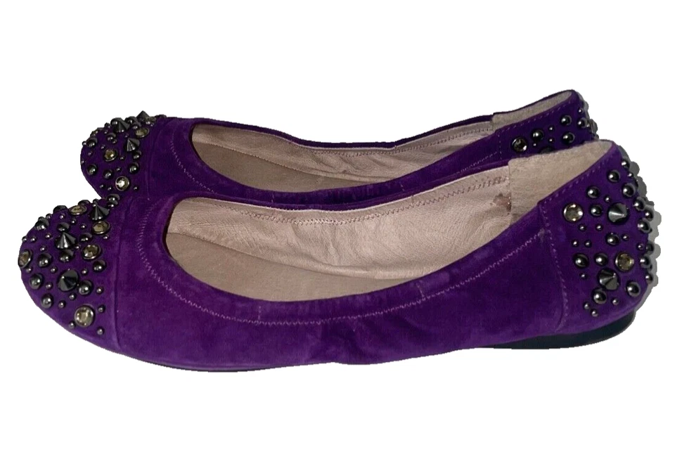 Vince Camuto Evella Mujer Púrpura Gamuza Tachonado Ballet Pisos Talla 7.5/37.5 Foto 1 de 4