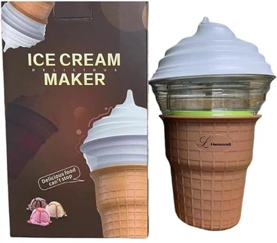 Hemandi 冰淇淋机 450 毫升家庭分享 Sm 容量儿童礼物新品 (3D) — 第 1/4 张图片