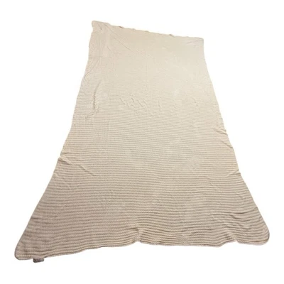 Smith & Johnson Dry Goods Blanket Bedspread Off-White Cream Soft 107x72 Cotton - Image 1 of 4