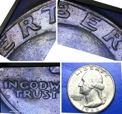 1966 Washington Quarter DDO Error Doubled Die Obverse Variety Mint Error Collect - Image 1 of 4