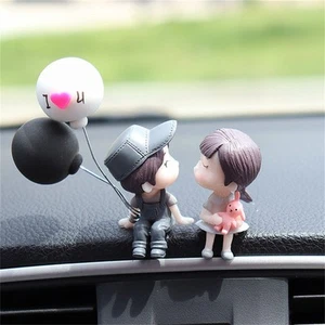 Car Interior Dashboard Cute Cartoon Couples Figure Ornament Stweet Resin Love - Picture 1 of 61