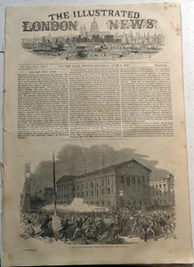 VICTORIAN ILLUSTRATED LONDON NEWS JUNE 2 1849 USA NEW YORK RIOTS IRELAND FASHION - Foto 1 di 15