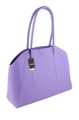 O BAG Unique Damen Tasche OS Lila Strukturiert Silikon Wasserdicht Doppelgriffe * - Bild 1 von 4