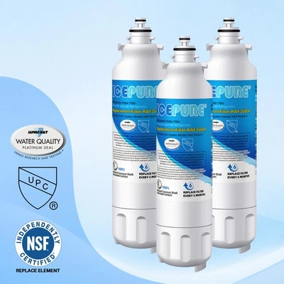 Paquete de 3 filtros de agua aptos para CWMF042 MPF16095 ADQ72910901 ADQ73613408 ADQ75795104 Foto 1 de 4