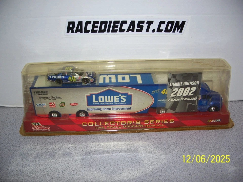 #48 ДЖИММИ ДЖОНСОН «LOWE'S СЕЗОН» 1/64 САМОСВАЛ С АВТОМОБИЛЕМ 2002 ГОНКИ ЧЕМПИОНОВ - Изображение 1 из 1