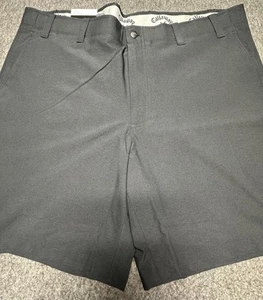 Callaway Golf Shorts Mens 40 Caviar Black Texture Chino Flat Performance New - Picture 1 of 12