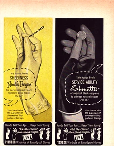 Pioneer Liquidproof Gloves Nimble Fingers Ebonettes Vintage Print Ad 1959 - Picture 1 of 4