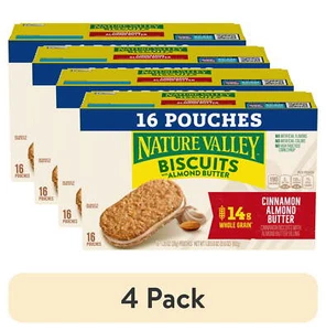 (4 pack) Nature Valley Cinnamon Biscuits with Almond Butter Filling 16 Count,NEW - Picture 1 of 8
