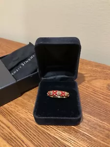 ROSS SIMONS Eternity Ring - Granate, Größe 9, Blume, 18 Karat Gold über Silber, Box - Bild 1 von 7