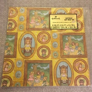 Vintage Hallmark Birthday Flat Wrap 2 Sheets 1970's, Mary Hamilton? SEALED - Picture 1 of 6