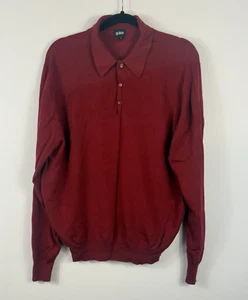 Guise jumper men's red collard buttons long sleeved 100% pure new wool Size L - Picture 1 of 10