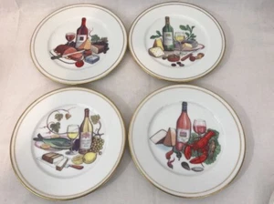 Juego de 4 Platos de Queso Vino Ensalada Postre Porcelana DISEÑO BOTTICELLI Limoges - Imagen 1 de 12