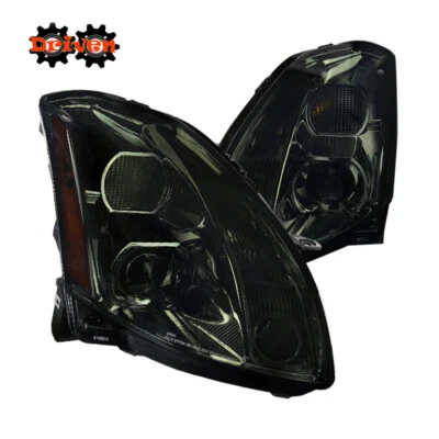For: 04-06 Nissan Maxima Projectors Headlights Smoked Amber Clear Lens Pair  - Image 1 of 3