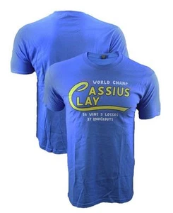 Licensed Cassius Clay World Champion Blue TShirt Muhammad Ali S M L XL XXL - Picture 1 of 4