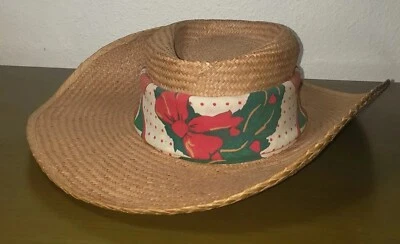 Соломенная панамская шляпа середины века от Darfman Pacific Co., Inc. сделано в Корее размер S - Изображение 1 из 4