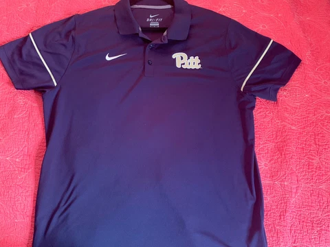 Pitt Panthers Polo Shirt XL Blue Nike Dri FIt Cover