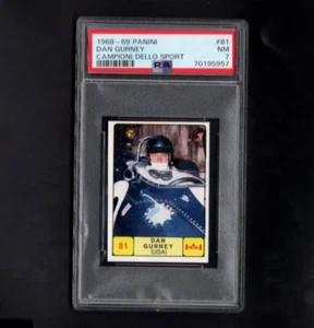 1968-69 Panini Campioni Dello Sport No 81 Dan Gurney PSA 7 - Picture 1 of 2