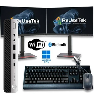 HP ProDesk 600 G4 Mini PC Monitor Bundle Core i5-8500T 8GB/240GB NVMe Win 11 Pro - Picture 1 of 22